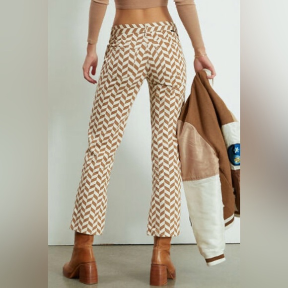 Pacsun|low rise straight checkered brown & white jeans, size 27•••Trendy & cute - Picture 2 of 14